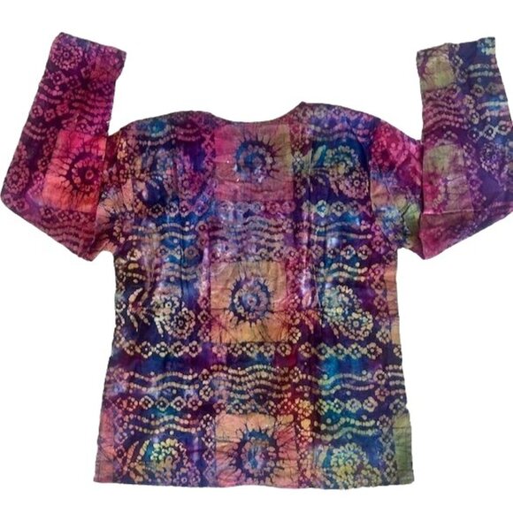 Unique Handmade Bohemian Patchwork Floral Embroidered Long Sleeve Top - Women’s - Picture 3 of 7